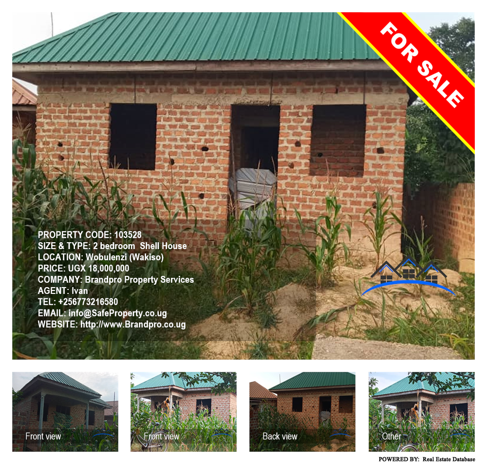 2 bedroom Shell House  for sale in Wobulenzi Wakiso Uganda, code: 103528