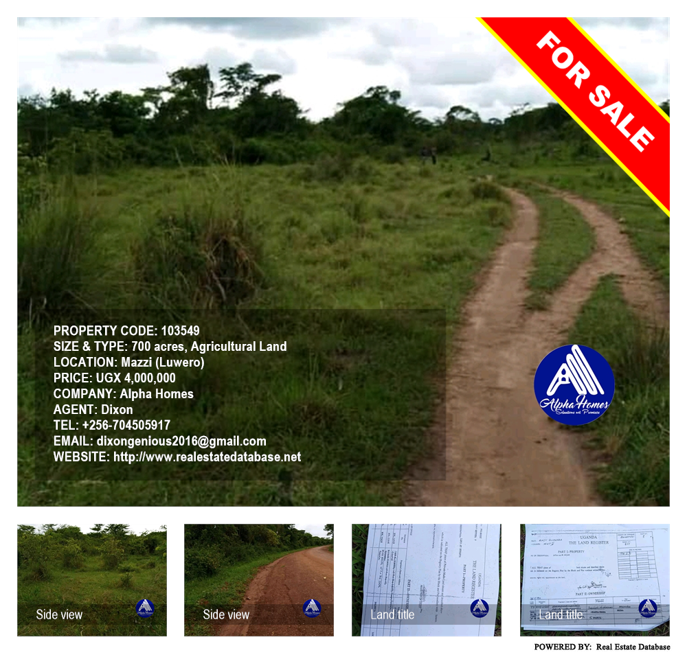 Agricultural Land  for sale in Mazzi Luweero Uganda, code: 103549