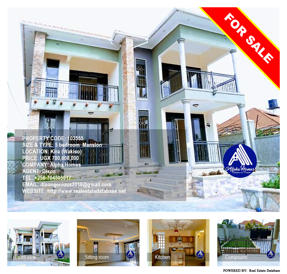 5 bedroom Mansion  for sale in Kira Wakiso Uganda, code: 103555