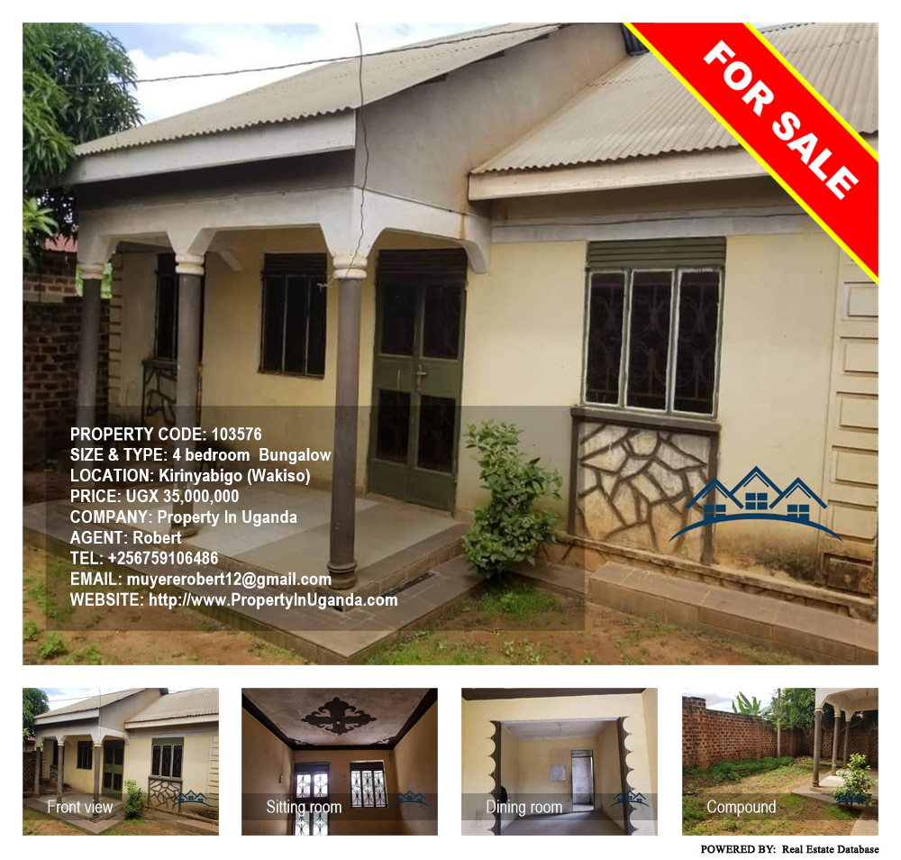 4 bedroom Bungalow  for sale in Kirinyabigo Wakiso Uganda, code: 103576
