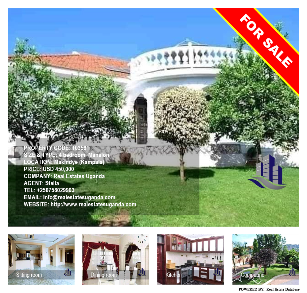 4 bedroom Mansion  for sale in Makindye Kampala Uganda, code: 103581