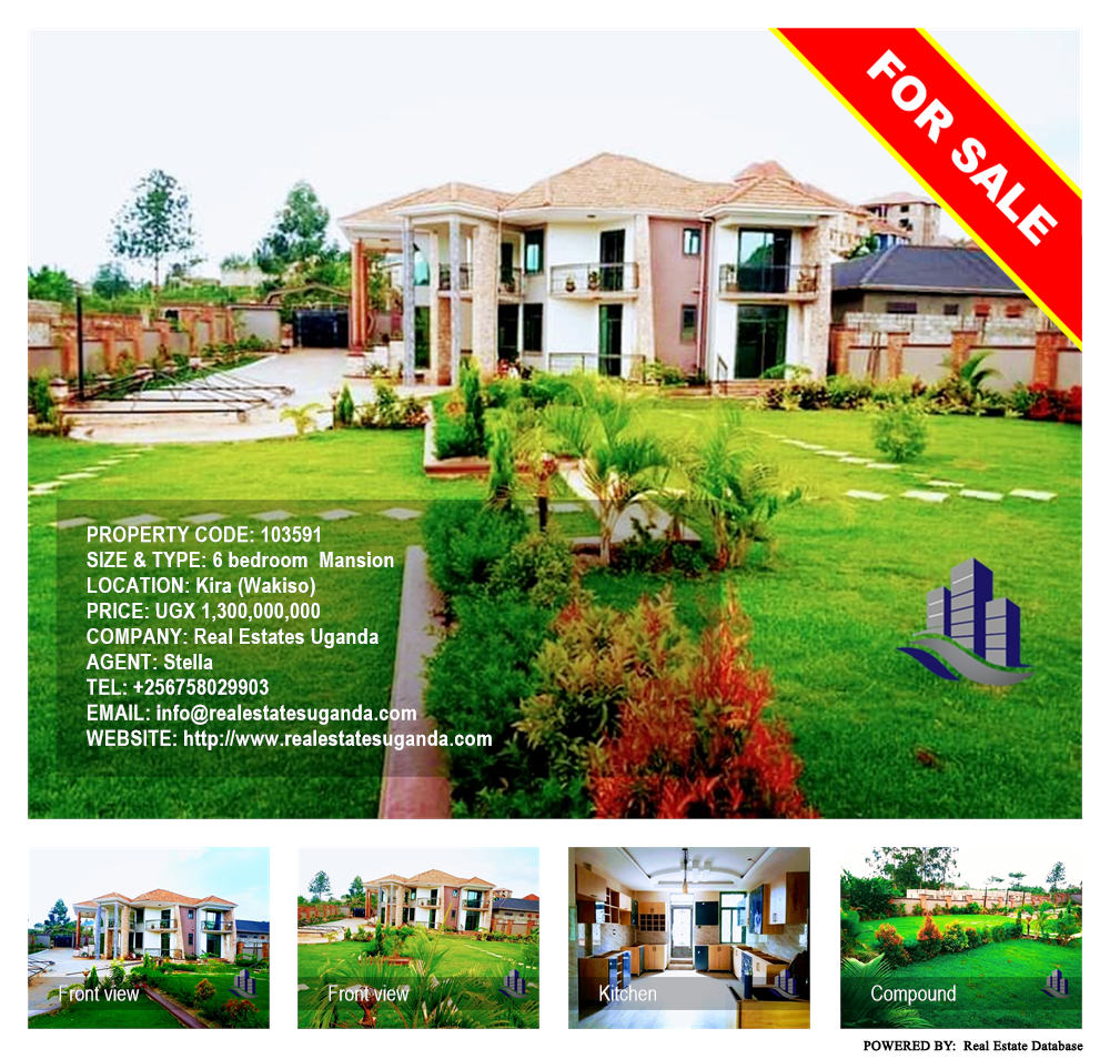 6 bedroom Mansion  for sale in Kira Wakiso Uganda, code: 103591
