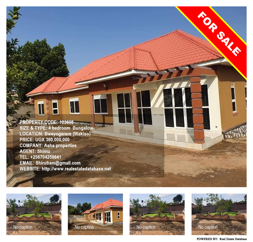 4 bedroom Bungalow  for sale in Bweyogerere Wakiso Uganda, code: 103608