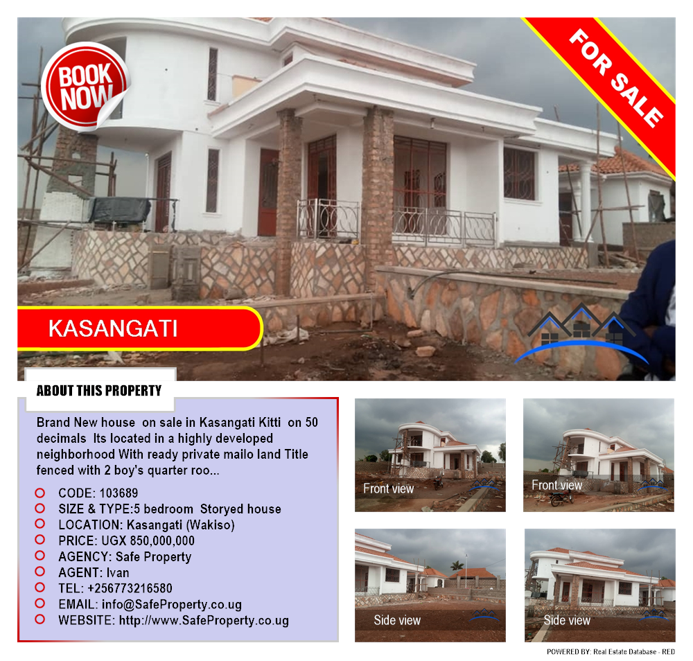 5 bedroom Storeyed house  for sale in Kasangati Wakiso Uganda, code: 103689