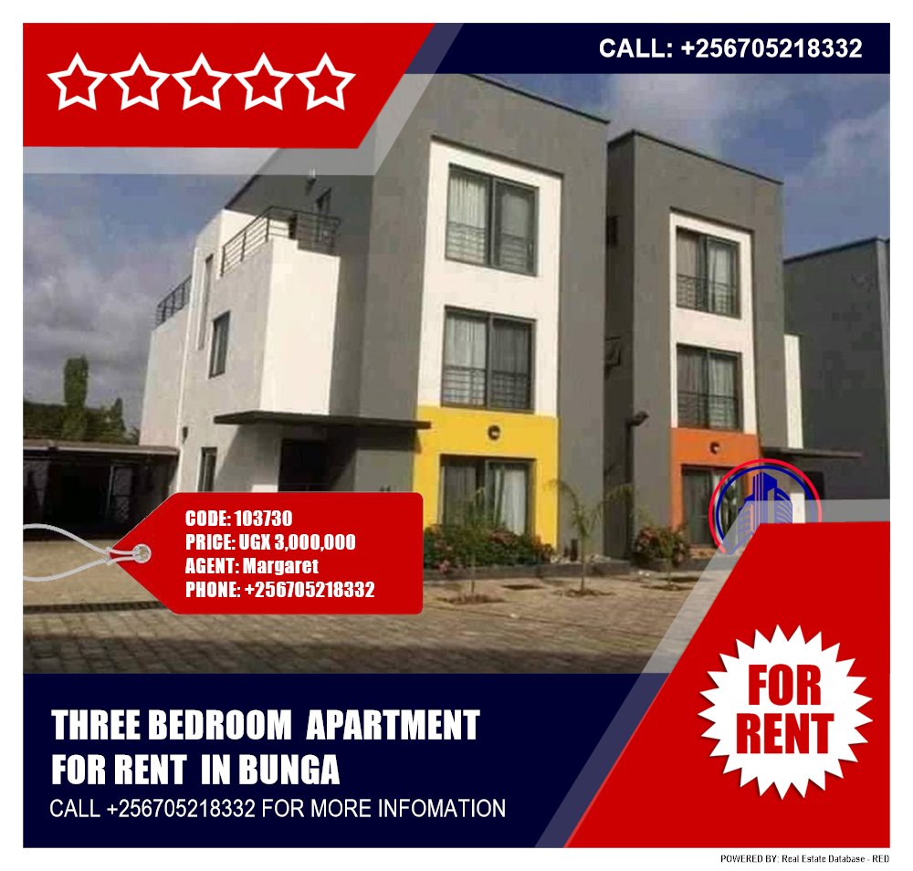 3 bedroom Apartment  for rent in Bbunga Kampala Uganda, code: 103730