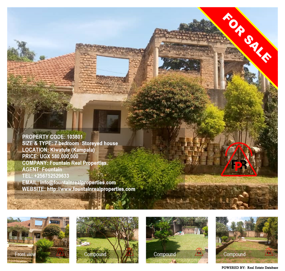 7 bedroom Storeyed house  for sale in Kiwaatule Kampala Uganda, code: 103801