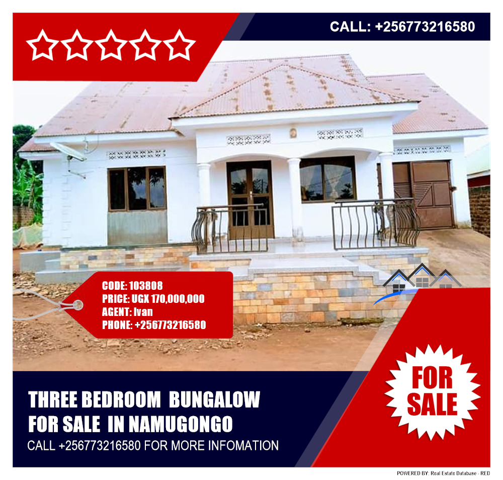 3 bedroom Bungalow  for sale in Namugongo Wakiso Uganda, code: 103808