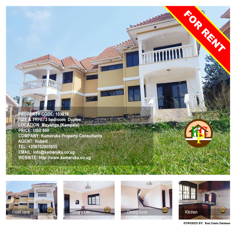 3 bedroom Duplex  for rent in Muyenga Kampala Uganda, code: 103818