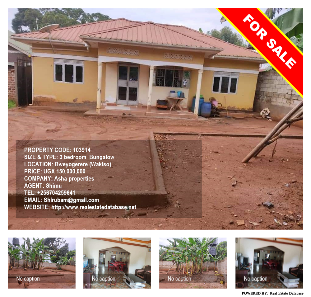 3 bedroom Bungalow  for sale in Bweyogerere Wakiso Uganda, code: 103914