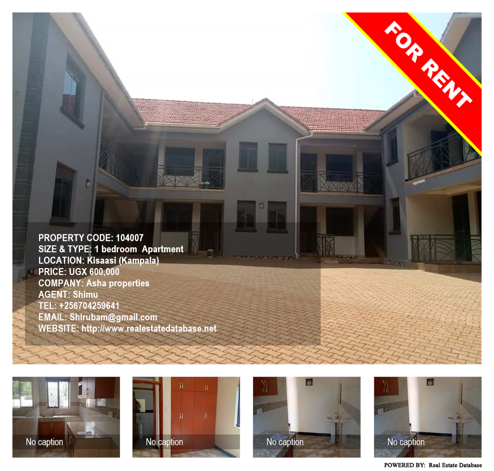 1 bedroom Apartment  for rent in Kisaasi Kampala Uganda, code: 104007