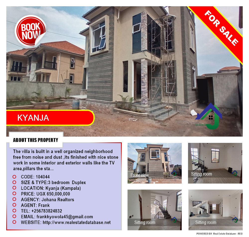 3 bedroom Duplex  for sale in Kyanja Kampala Uganda, code: 104044
