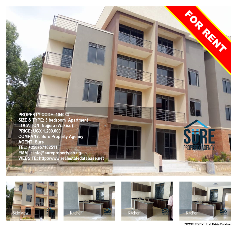 3 bedroom Apartment  for rent in Najjera Wakiso Uganda, code: 104083