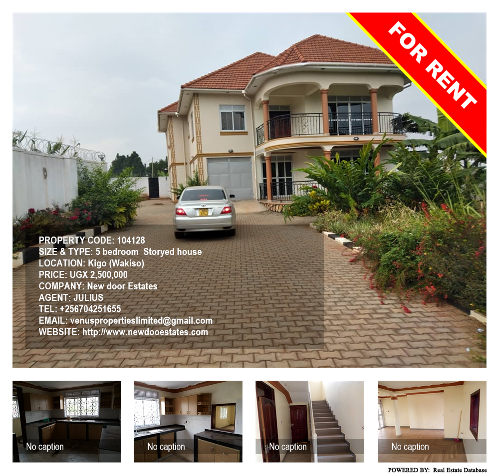 5 bedroom Storeyed house  for rent in Kigo Wakiso Uganda, code: 104128