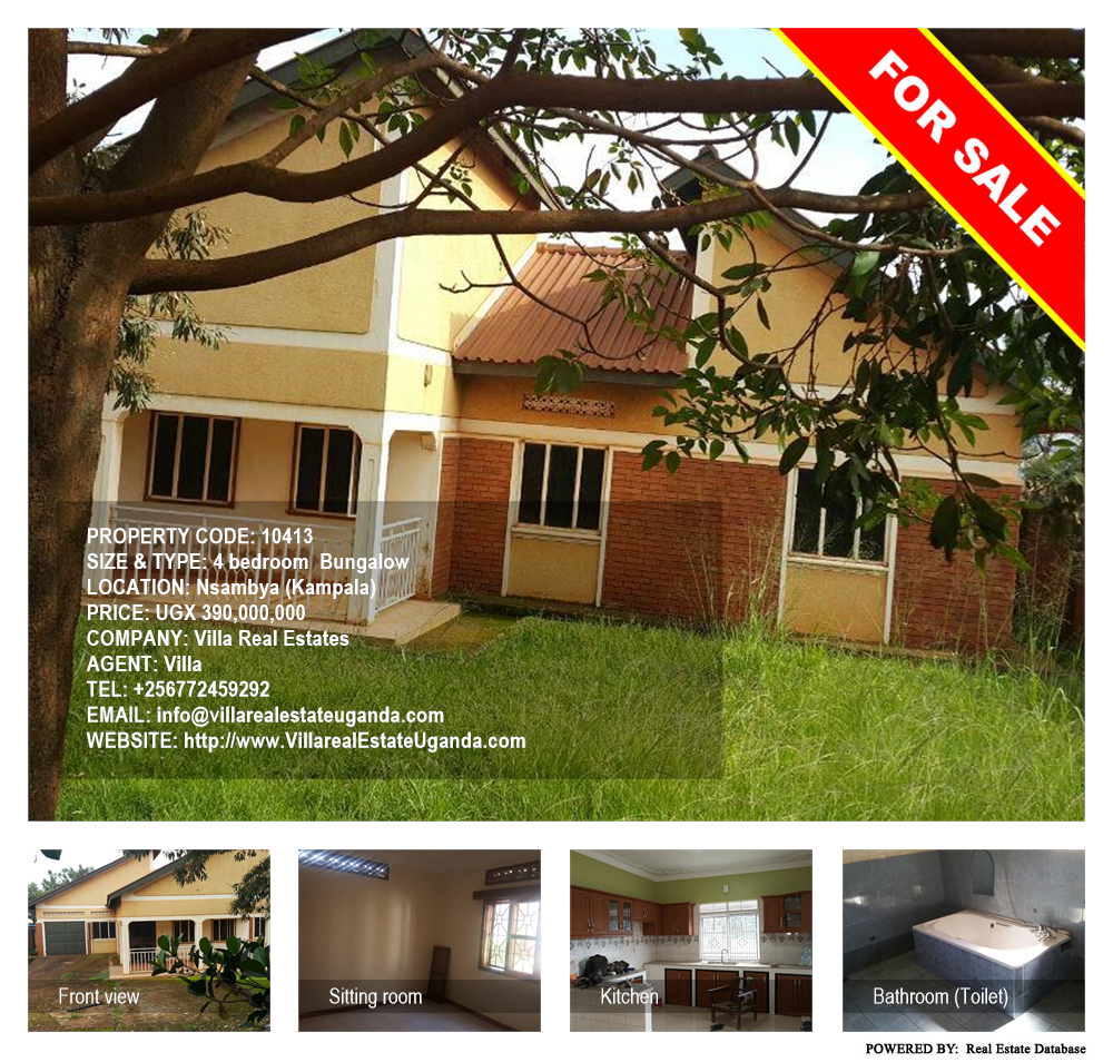 4 bedroom Bungalow  for sale in Nsambya Kampala Uganda, code: 10413
