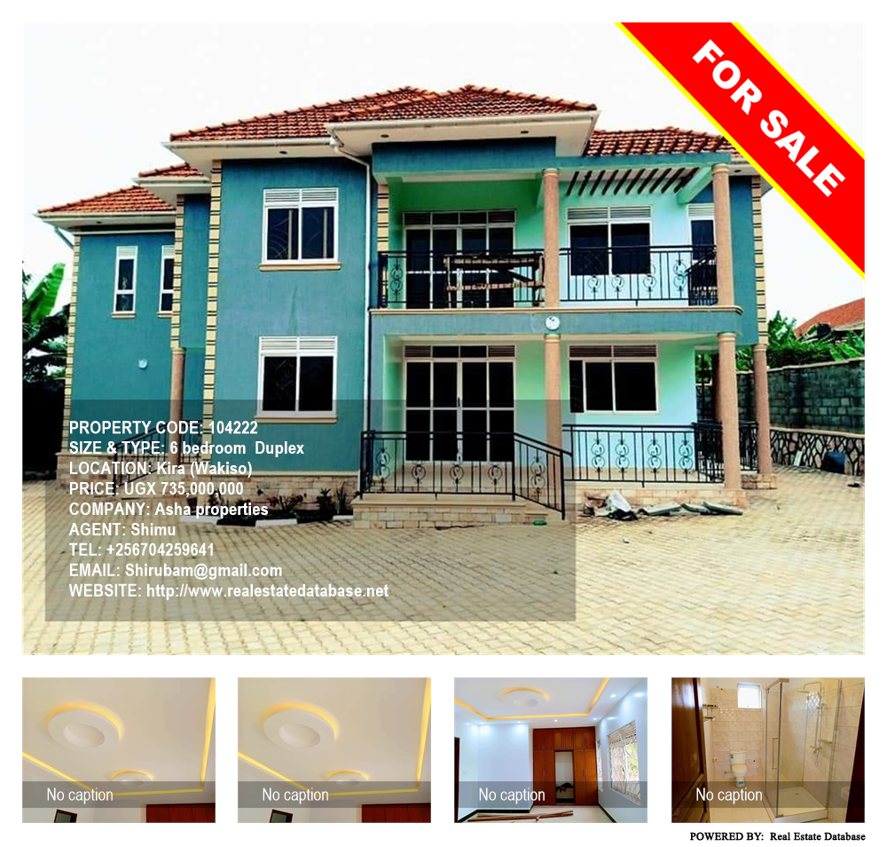 6 bedroom Duplex  for sale in Kira Wakiso Uganda, code: 104222