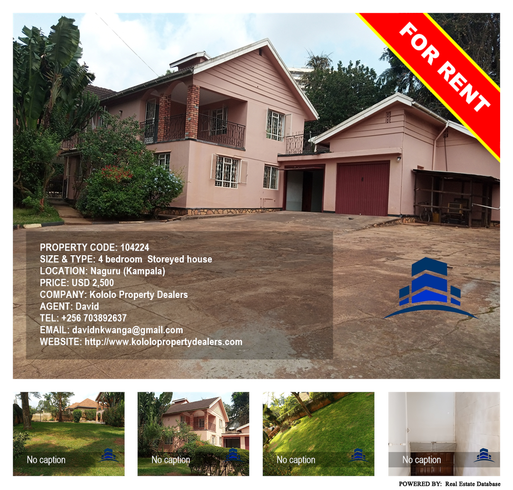 4 bedroom Storeyed house  for rent in Naguru Kampala Uganda, code: 104224