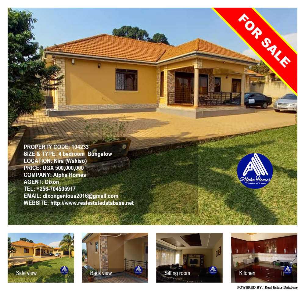 4 bedroom Bungalow  for sale in Kira Wakiso Uganda, code: 104233