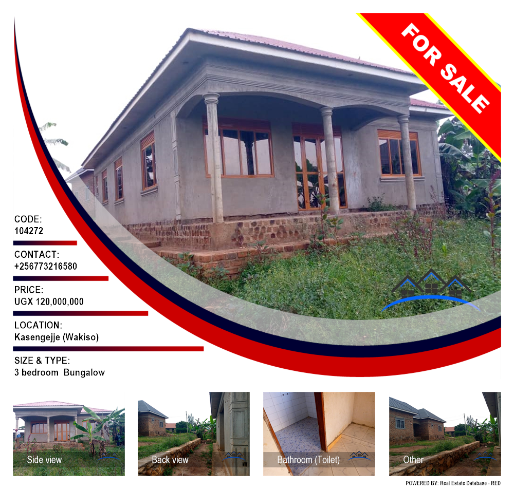 3 bedroom Bungalow  for sale in Kasengejje Wakiso Uganda, code: 104272