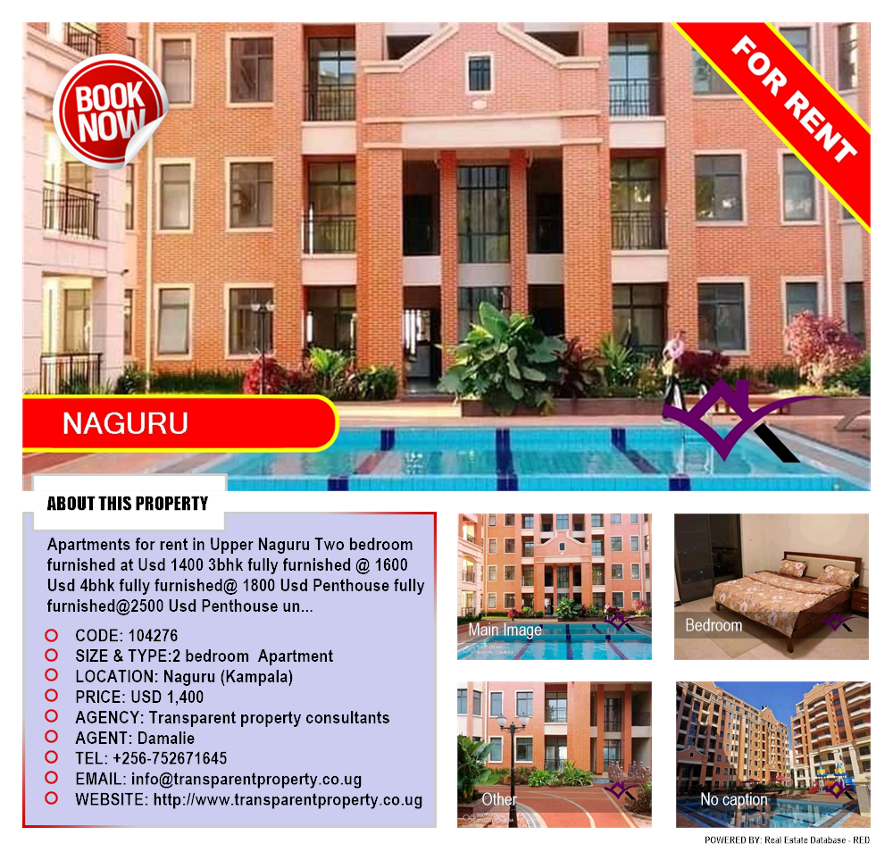 2 bedroom Apartment  for rent in Naguru Kampala Uganda, code: 104276