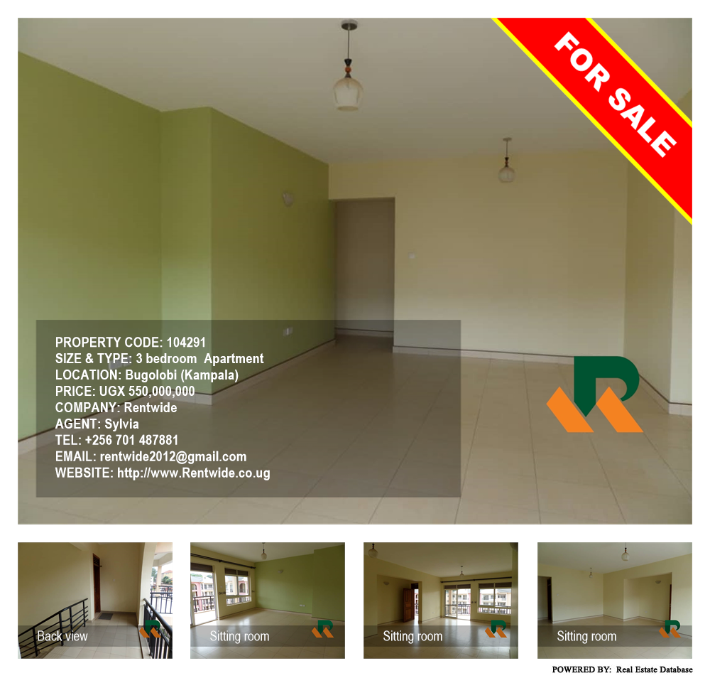 3 bedroom Apartment  for sale in Bugoloobi Kampala Uganda, code: 104291