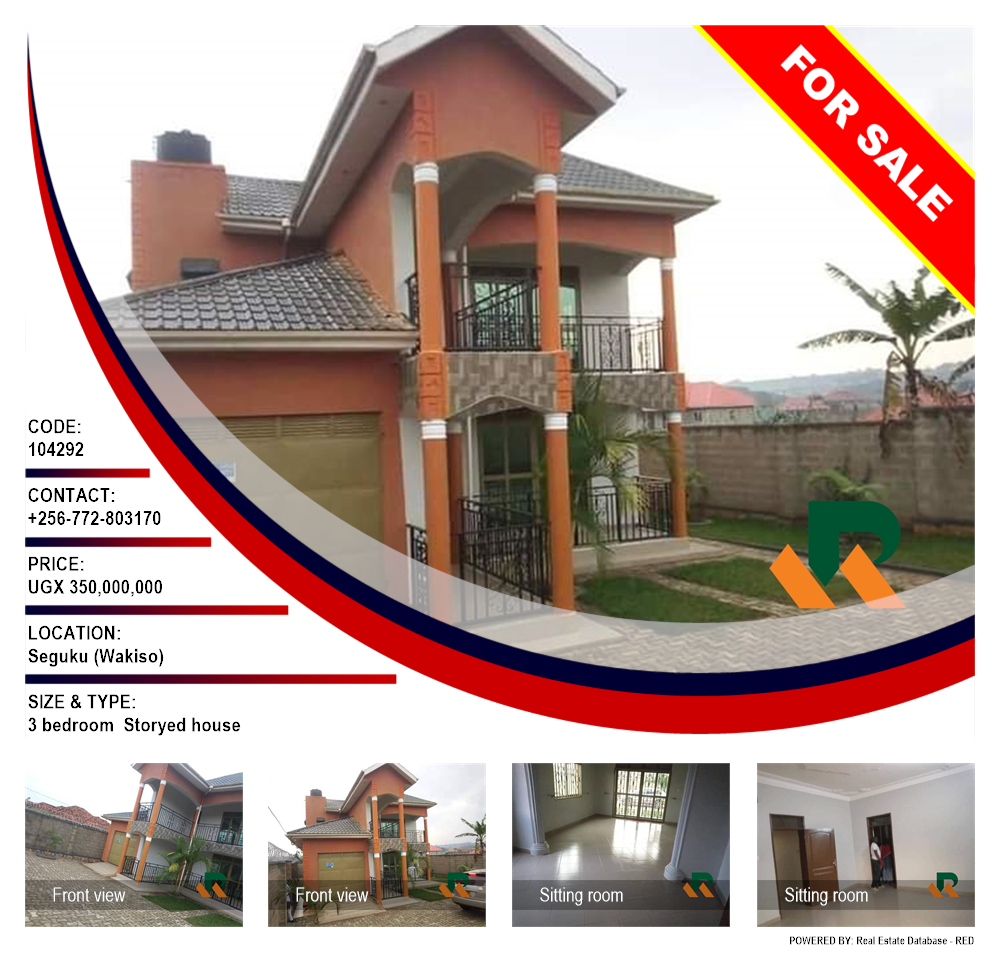 3 bedroom Storeyed house  for sale in Seguku Wakiso Uganda, code: 104292