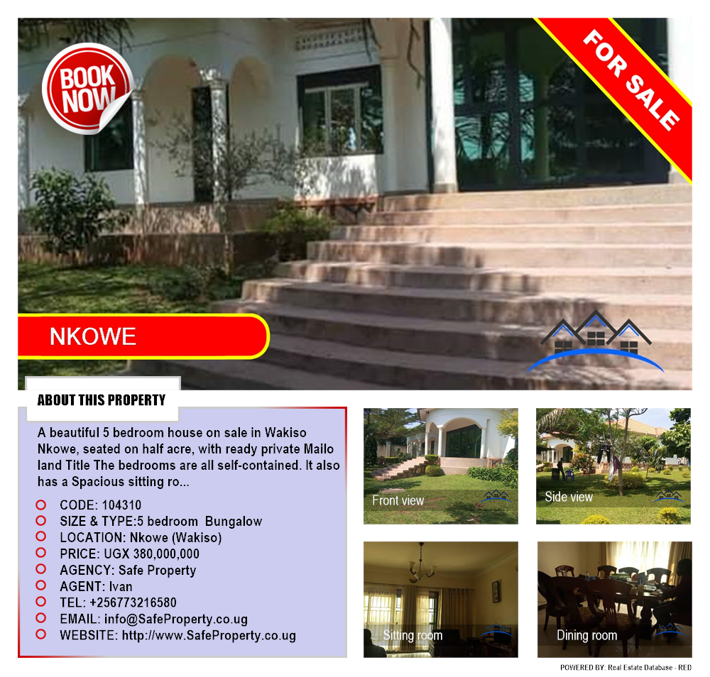 5 bedroom Bungalow  for sale in Nkoowe Wakiso Uganda, code: 104310