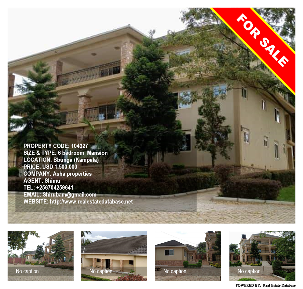 6 bedroom Mansion  for sale in Bbunga Kampala Uganda, code: 104327