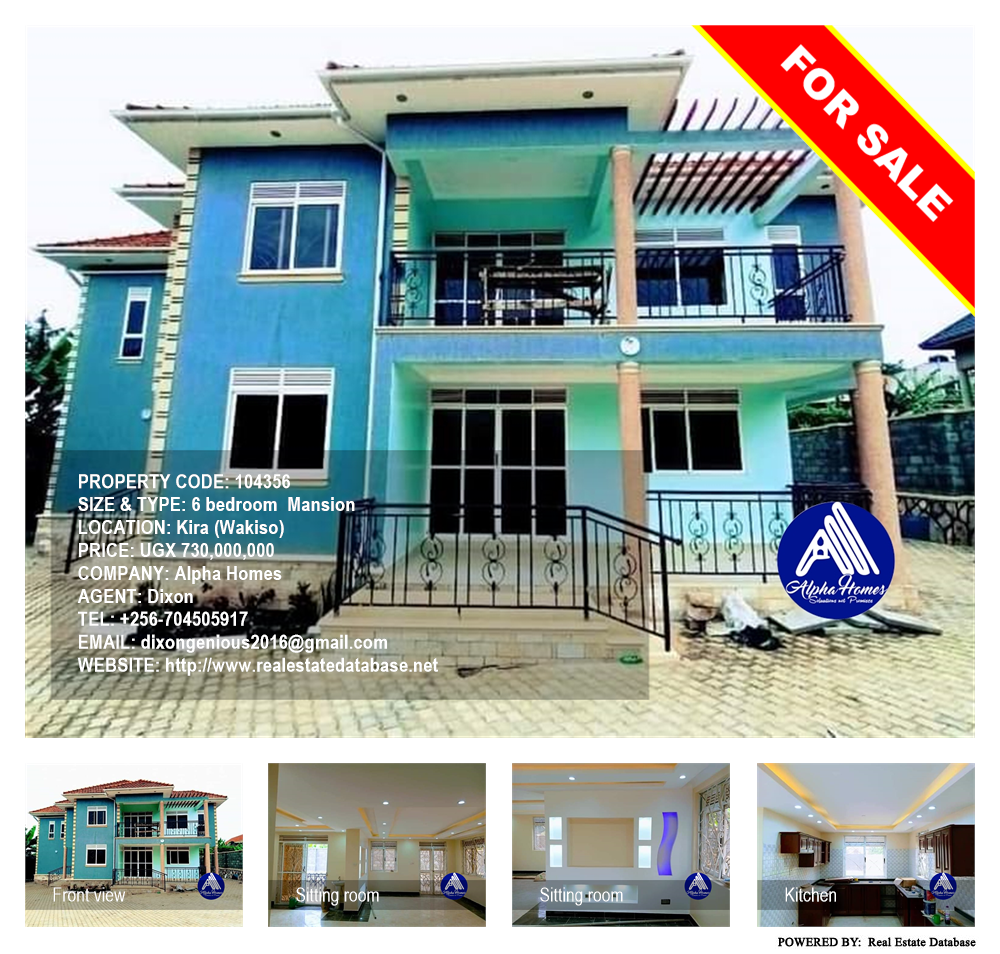 6 bedroom Mansion  for sale in Kira Wakiso Uganda, code: 104356