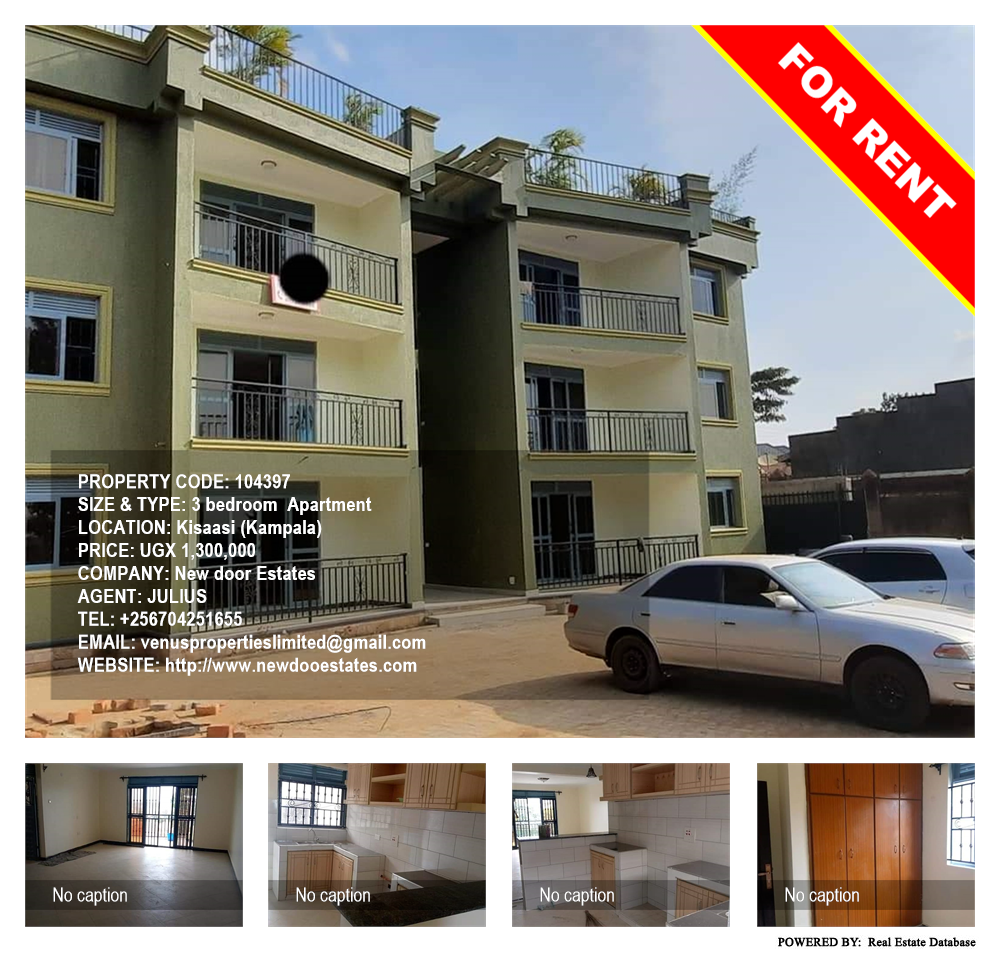 3 bedroom Apartment  for rent in Kisaasi Kampala Uganda, code: 104397