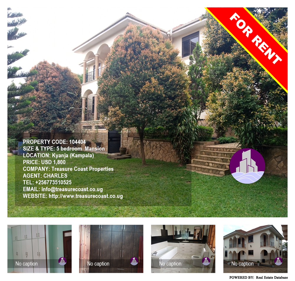 5 bedroom Mansion  for rent in Kyanja Kampala Uganda, code: 104404