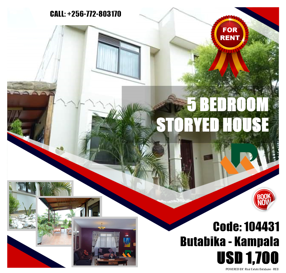 5 bedroom Storeyed house  for rent in Butabika Kampala Uganda, code: 104431