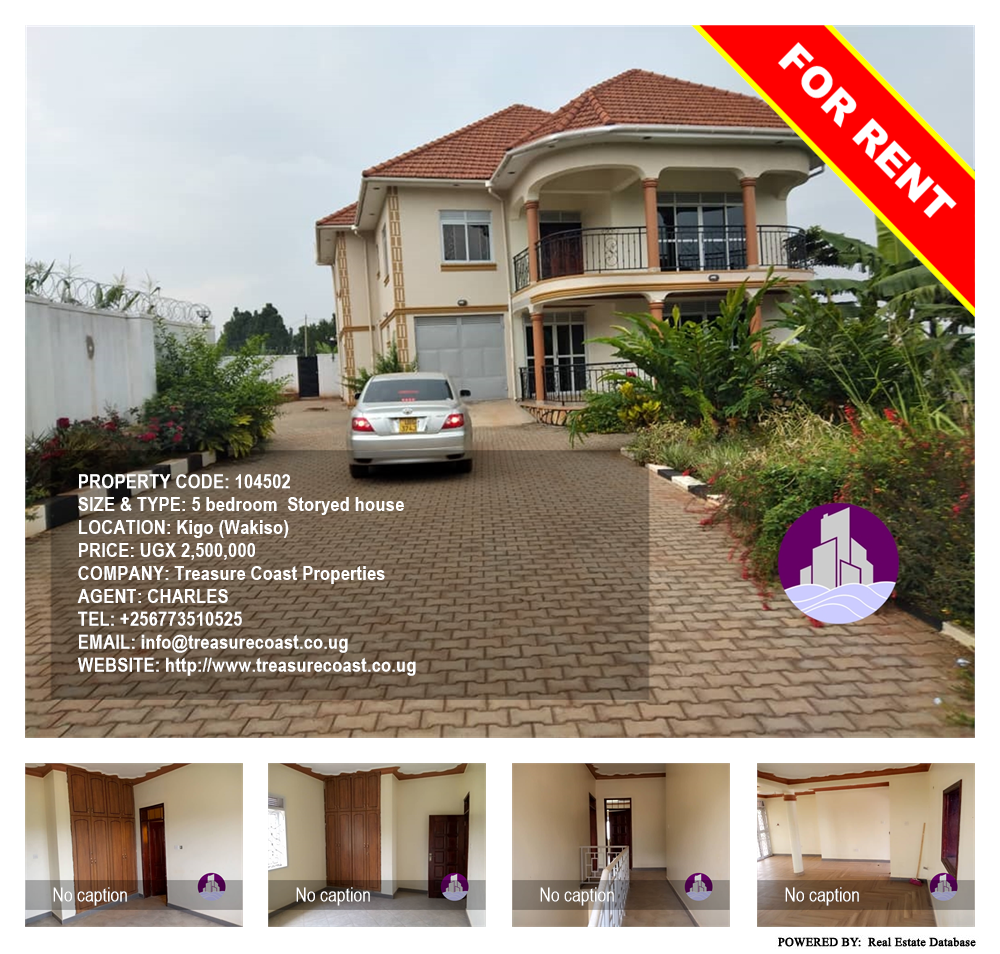 5 bedroom Storeyed house  for rent in Kigo Wakiso Uganda, code: 104502