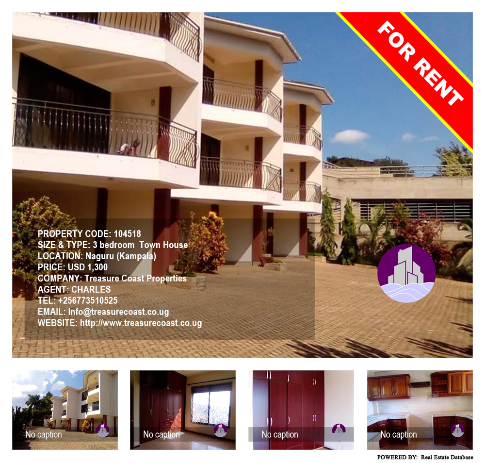 3 bedroom Town House  for rent in Naguru Kampala Uganda, code: 104518