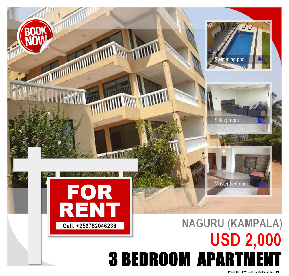 3 bedroom Apartment  for rent in Naguru Kampala Uganda, code: 104548