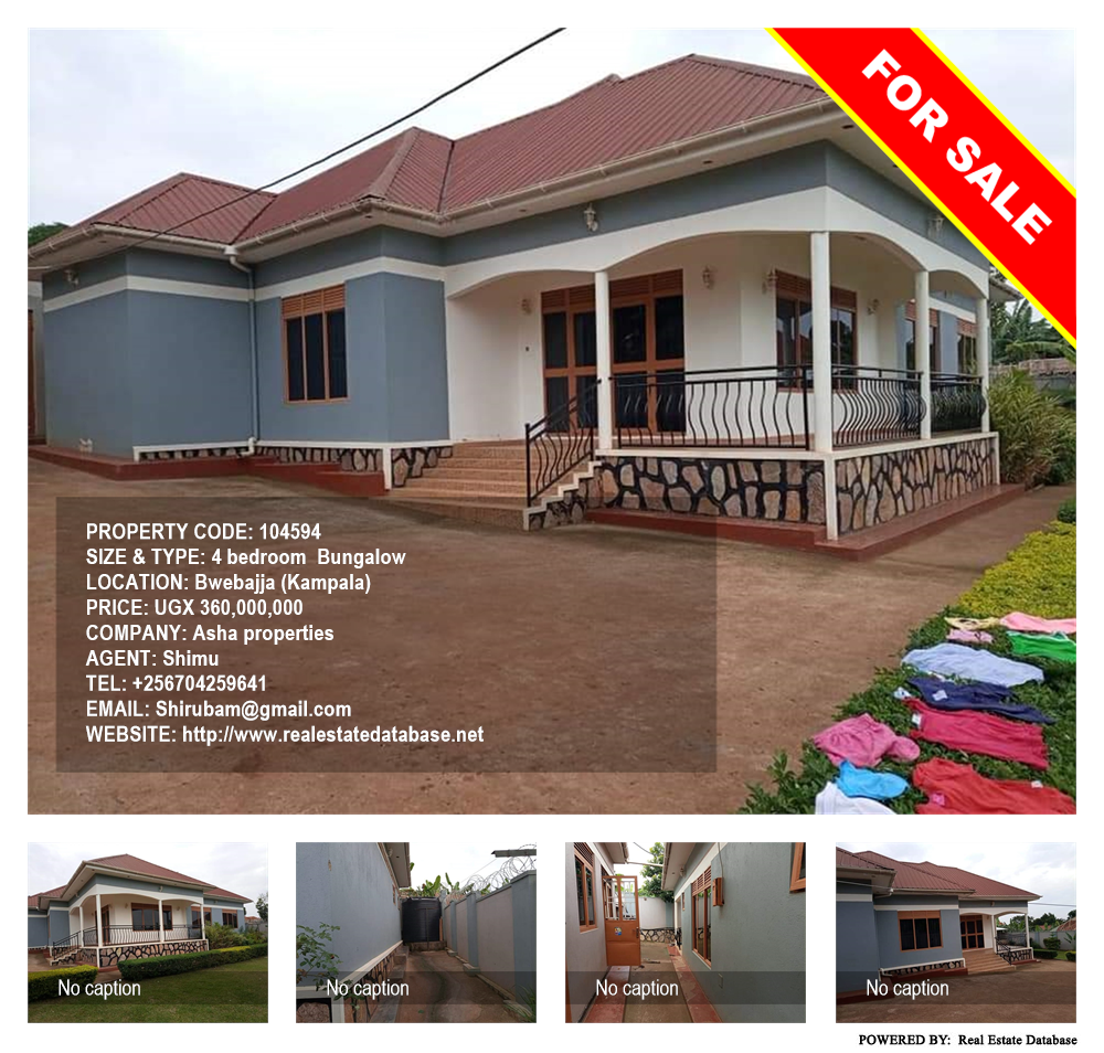 4 bedroom Bungalow  for sale in Bwebajja Kampala Uganda, code: 104594