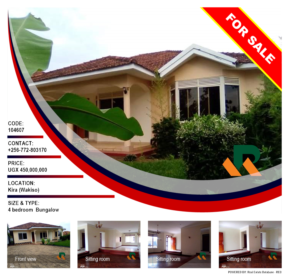 4 bedroom Bungalow  for sale in Kira Wakiso Uganda, code: 104607
