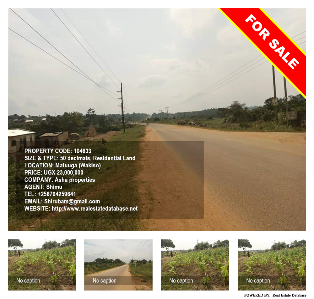 Residential Land  for sale in Matuuga Wakiso Uganda, code: 104633