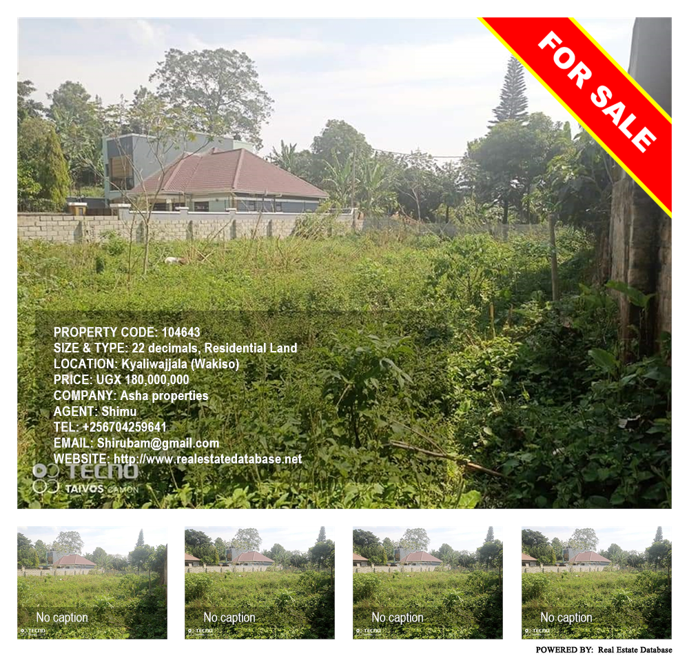 Residential Land  for sale in Kyaliwajjala Wakiso Uganda, code: 104643