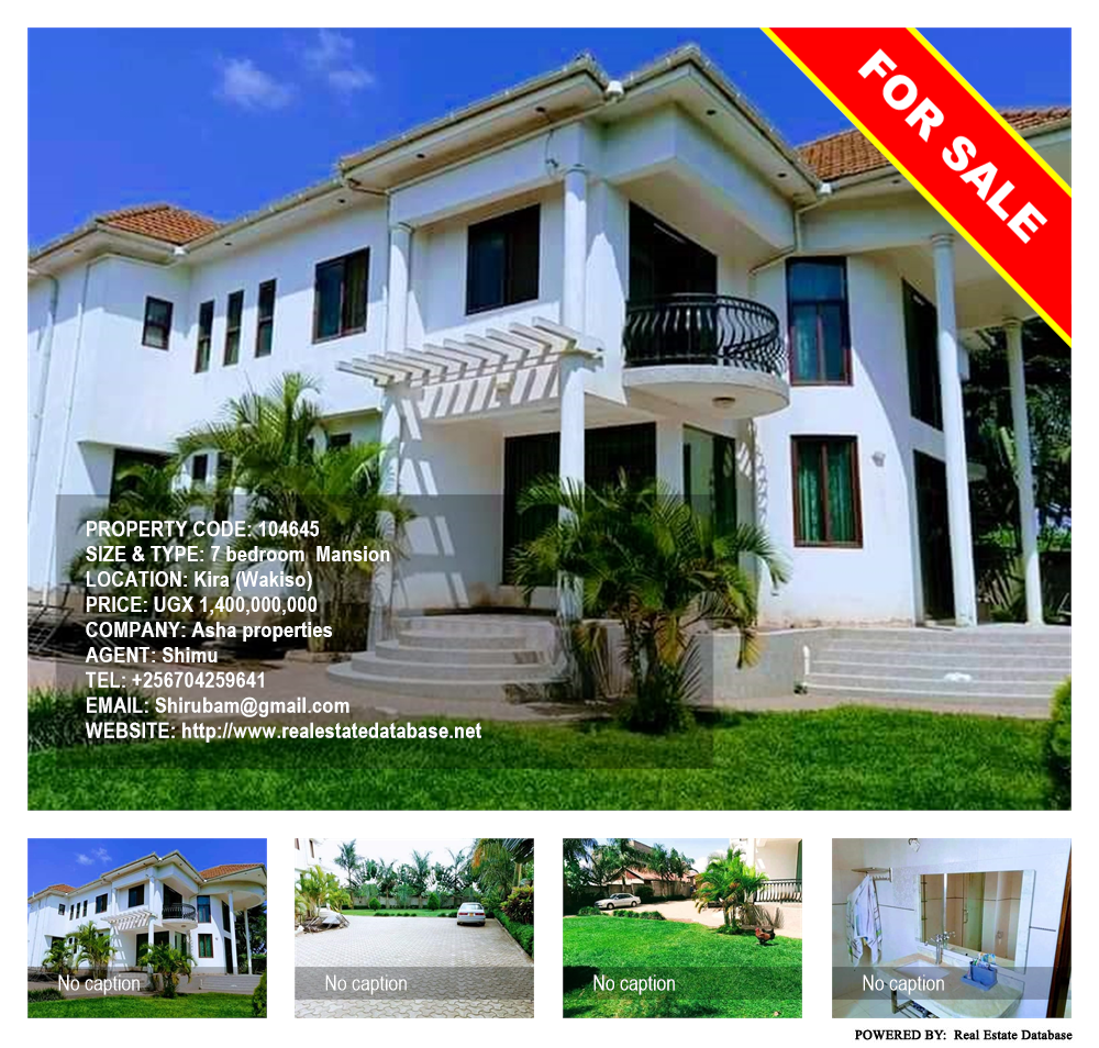 7 bedroom Mansion  for sale in Kira Wakiso Uganda, code: 104645