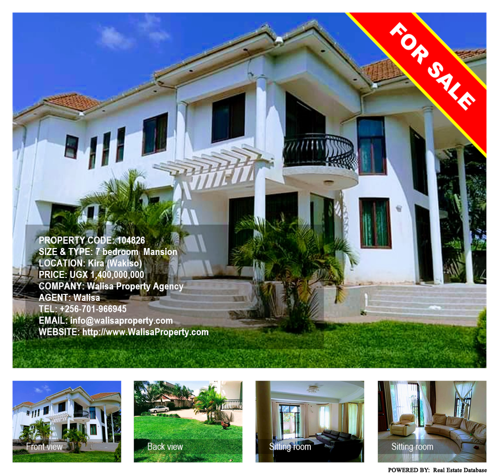 7 bedroom Mansion  for sale in Kira Wakiso Uganda, code: 104826