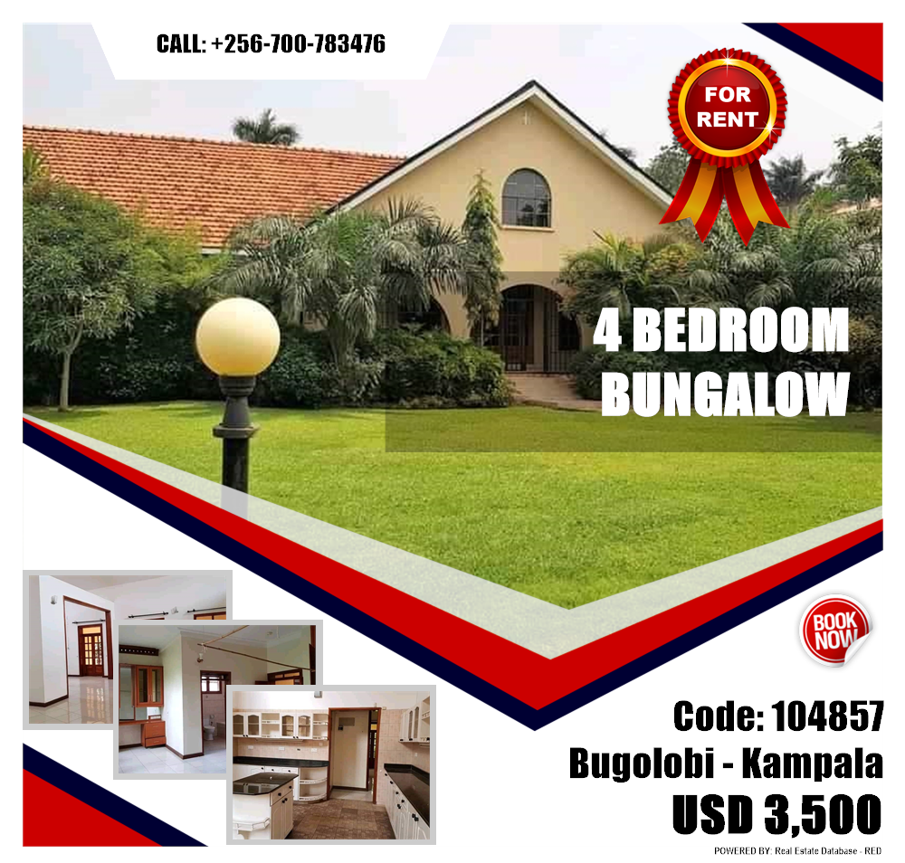 4 bedroom Bungalow  for rent in Bugoloobi Kampala Uganda, code: 104857