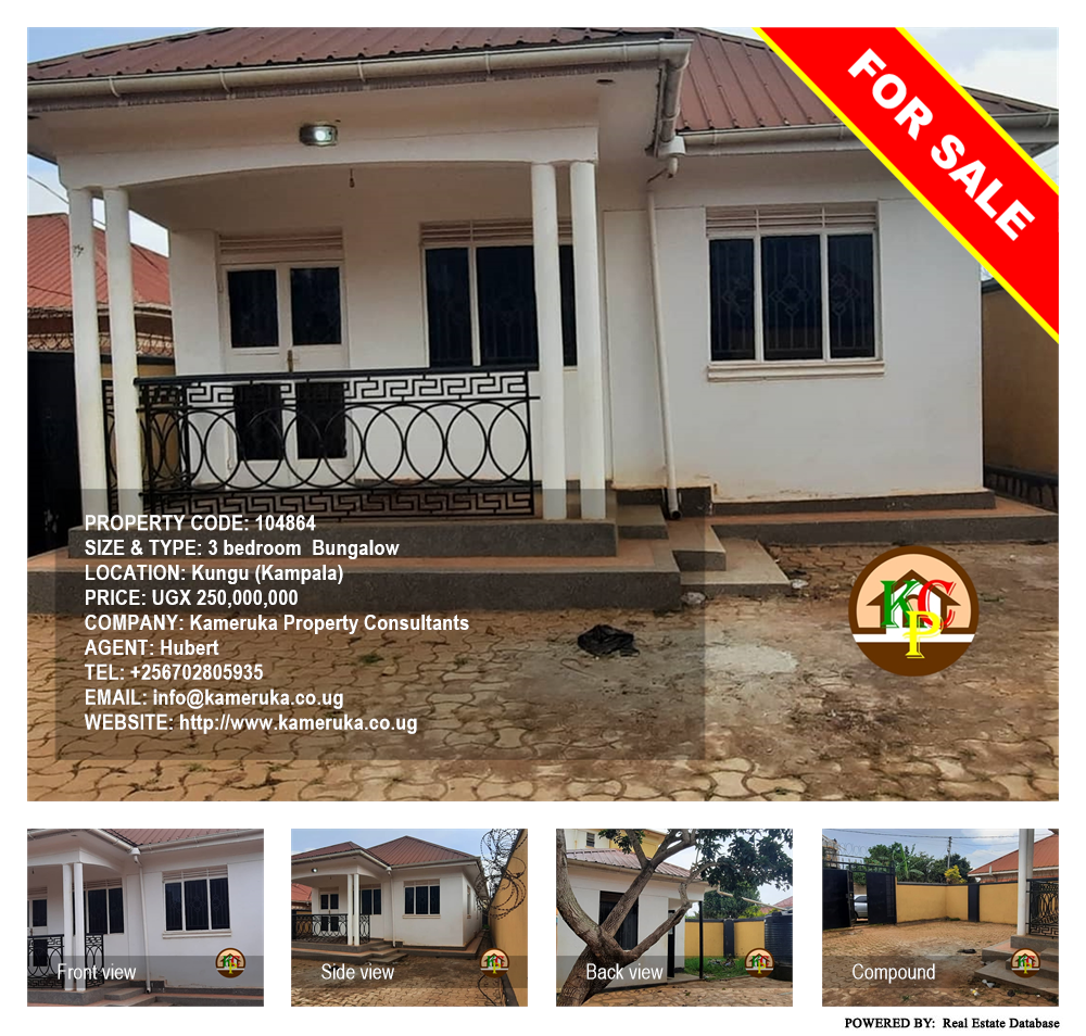 3 bedroom Bungalow  for sale in Kungu Kampala Uganda, code: 104864