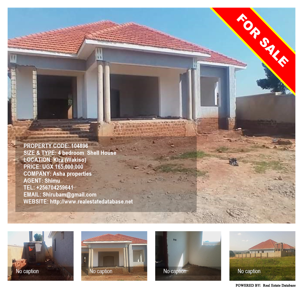 4 bedroom Shell House  for sale in Kira Wakiso Uganda, code: 104896