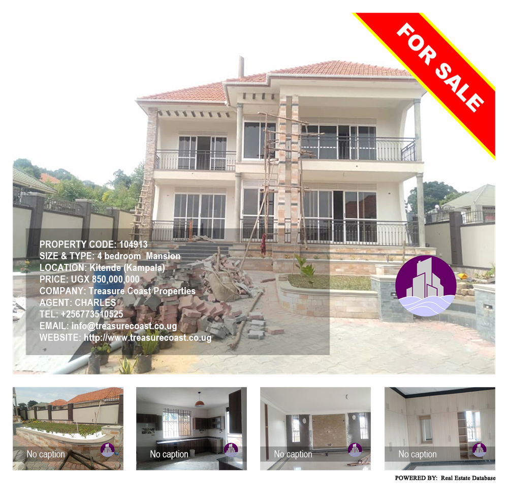 4 bedroom Mansion  for sale in Kitende Kampala Uganda, code: 104913