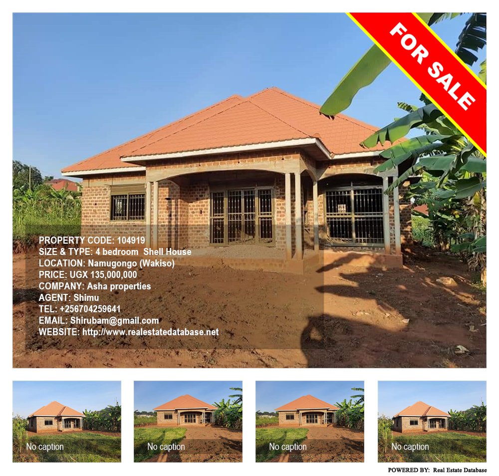 4 bedroom Shell House  for sale in Namugongo Wakiso Uganda, code: 104919