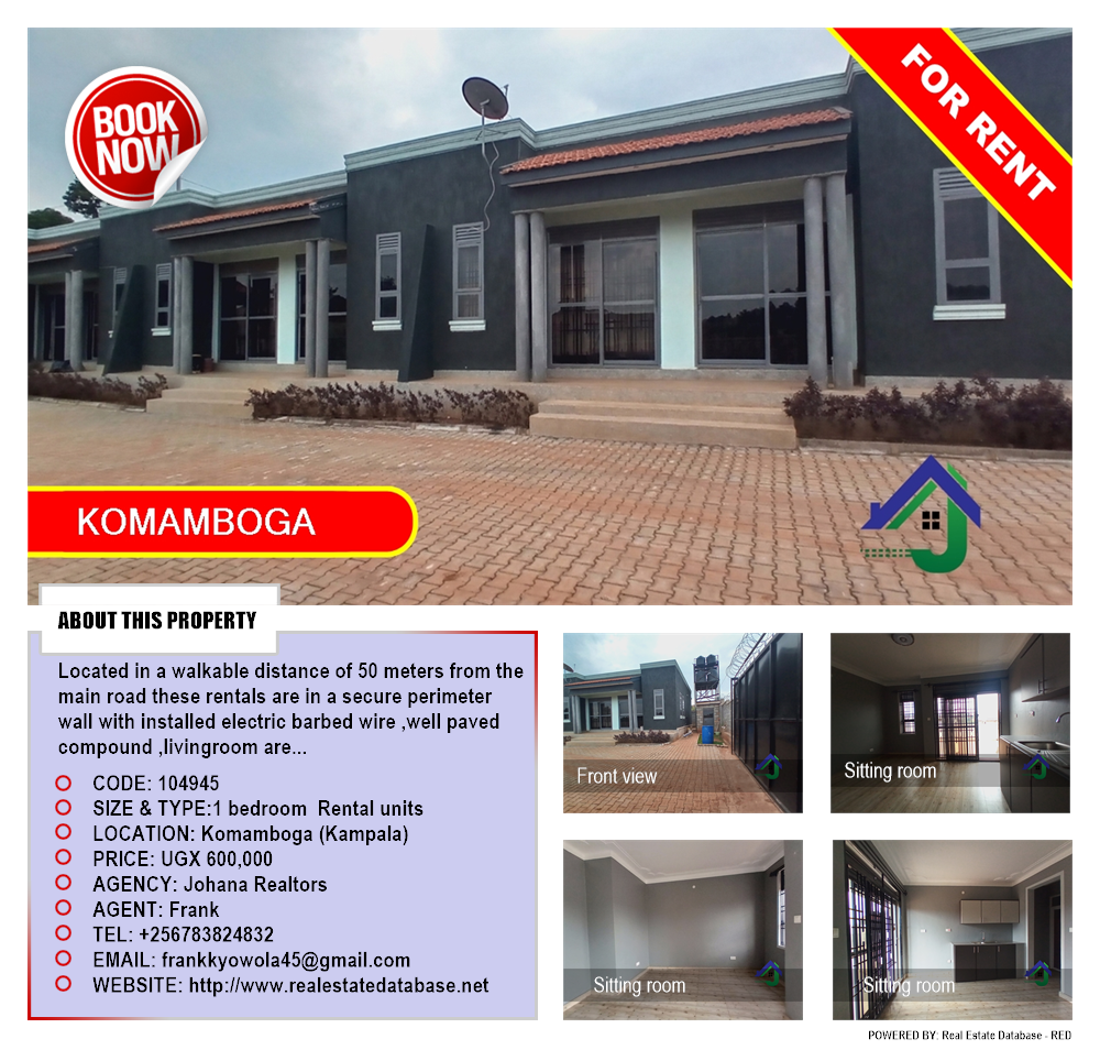 1 bedroom Rental units  for rent in Komamboga Kampala Uganda, code: 104945