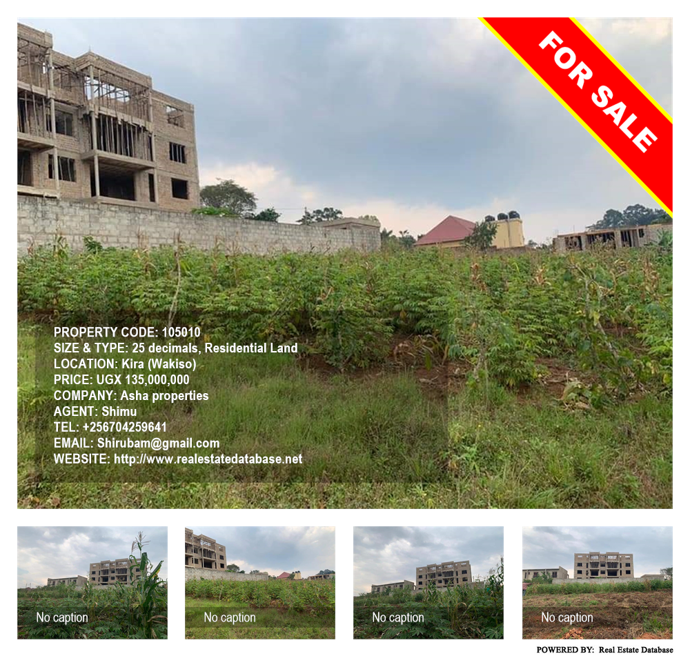 Residential Land  for sale in Kira Wakiso Uganda, code: 105010