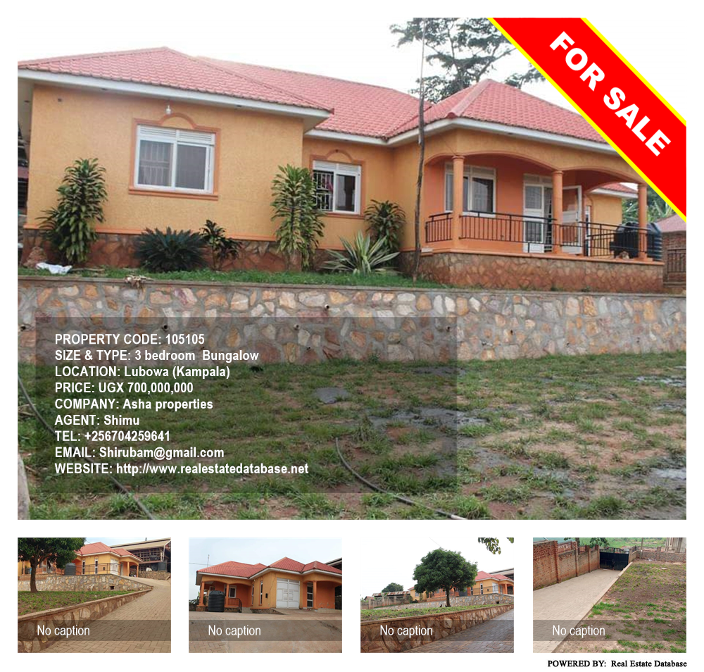 3 bedroom Bungalow  for sale in Lubowa Kampala Uganda, code: 105105