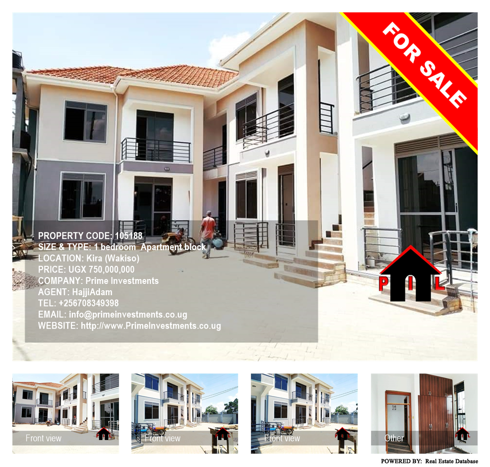 1 bedroom Apartment block  for sale in Kira Wakiso Uganda, code: 105188