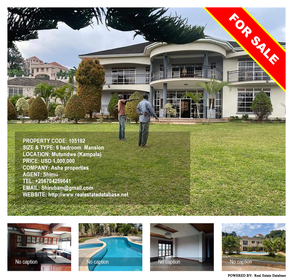 6 bedroom Mansion  for sale in Mutundwe Kampala Uganda, code: 105192